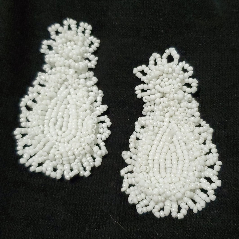 Beaded Earrings White